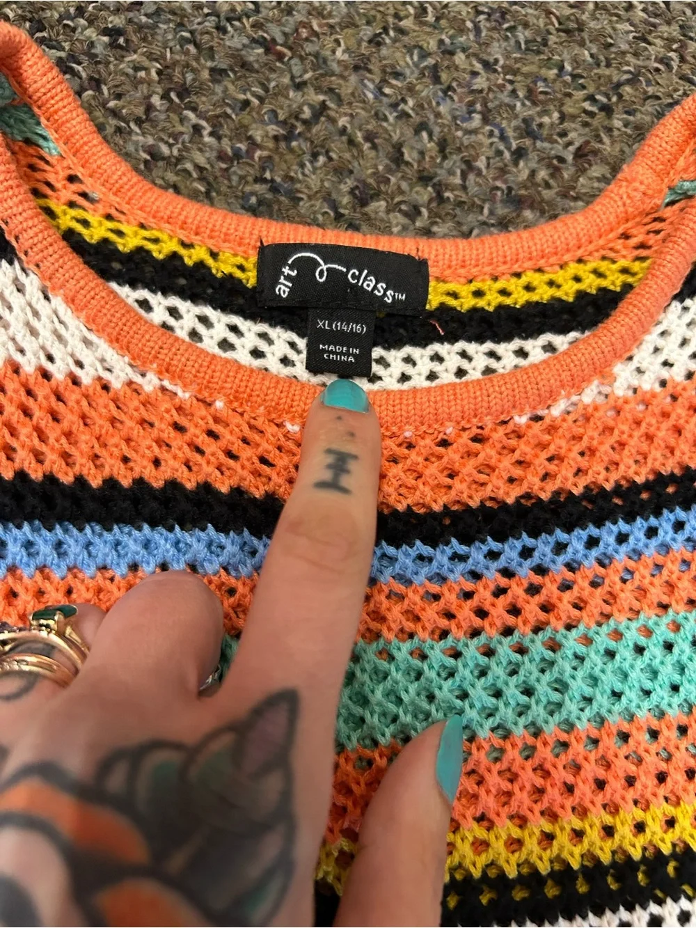 Kids Art Class Brand Multicolor Striped Knit Sleeveless Dress Size XL